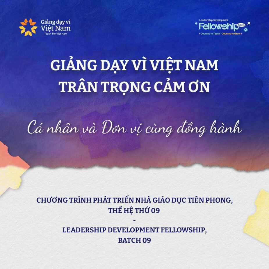 TRI ÂN CÁC ĐỐI TÁC HỖ TRỢ TRUYỀN THÔNG CHƯƠNG TRÌNH PHÁT TRIỂN NHÀ GIÁO DỤC TIÊN PHONG THẾ HỆ THỨ 09